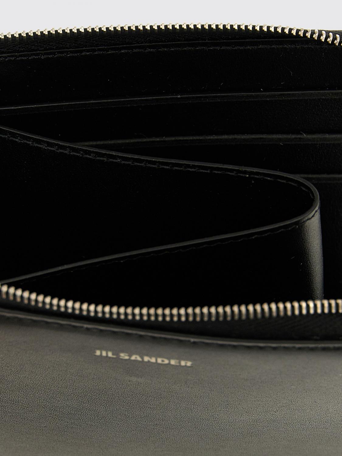 JIL SANDER WALLET: Jil Sander Credit Card Holder in Leather, Black - Img 3