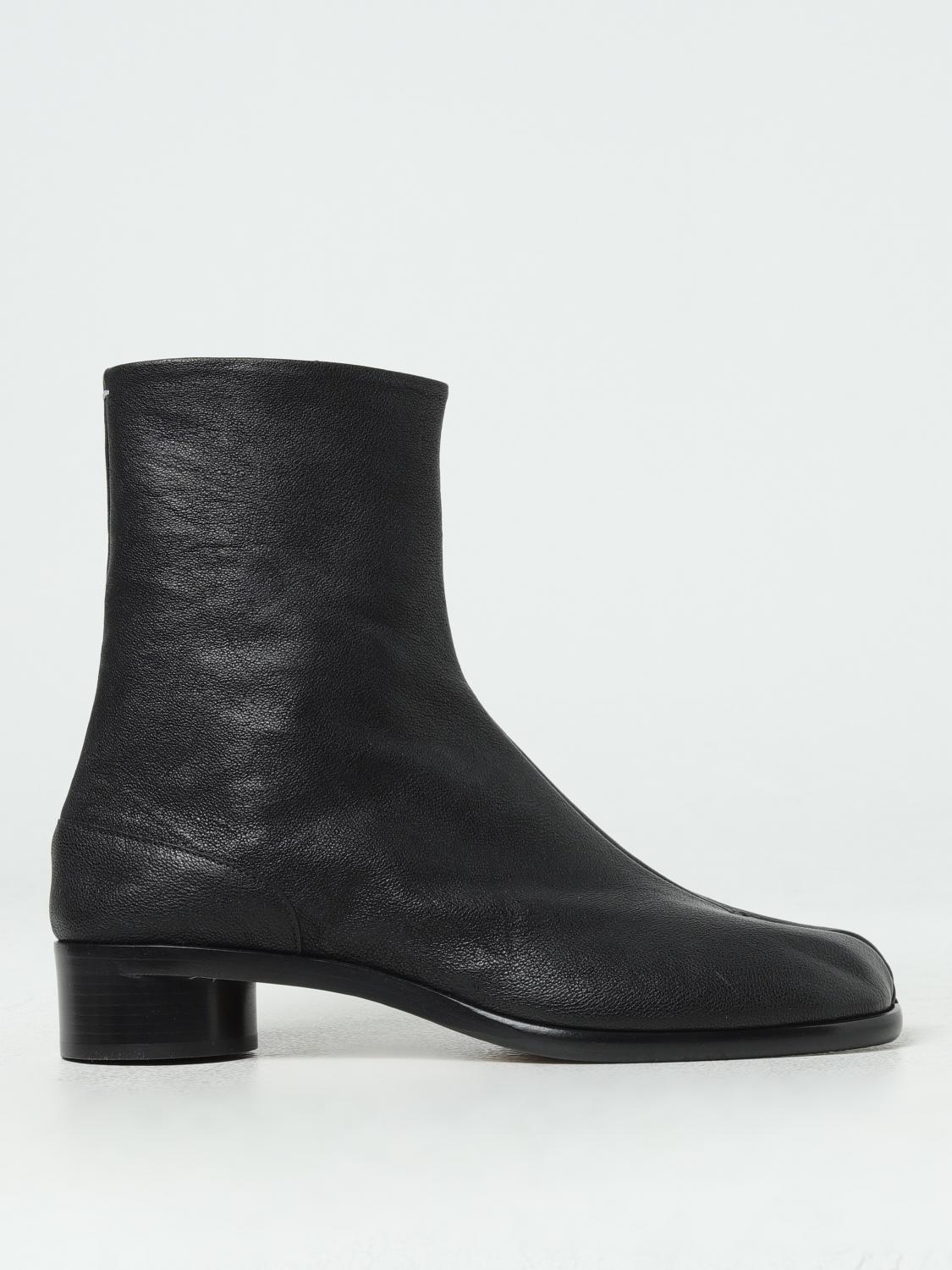 MAISON MARGIELA STIVALETTI: Stivaletto Tabi Maison Margiela in pelle a grana, Nero - Img 1
