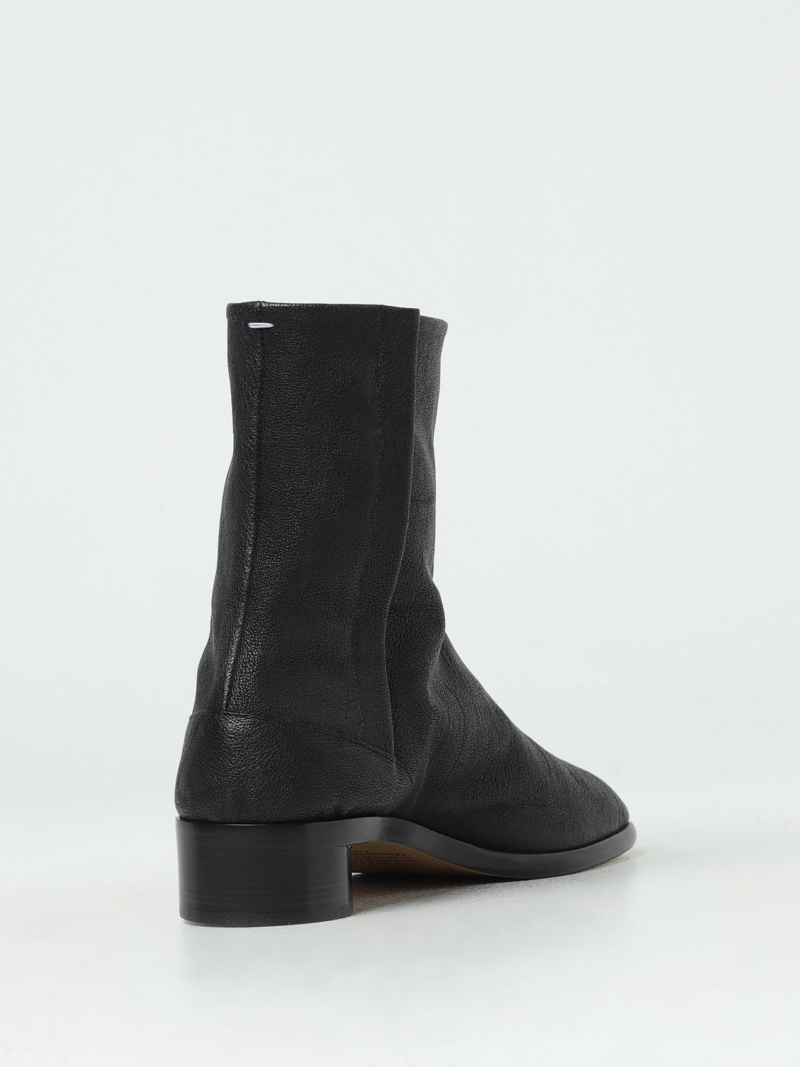 MAISON MARGIELA STIVALETTI: Stivaletto Tabi Maison Margiela in pelle a grana, Nero - Img 3