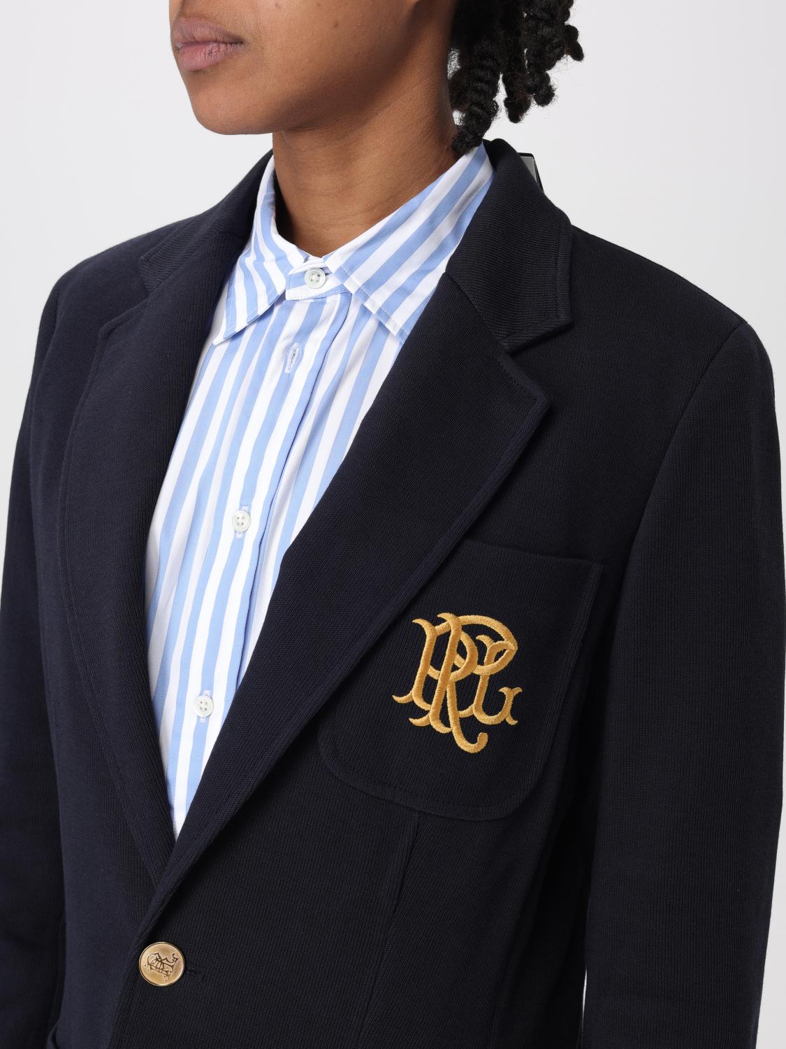 POLO RALPH LAUREN GIACCA: Blazer in misto cotone con monogramma Polo Ralph Lauren, Blue - Img 4