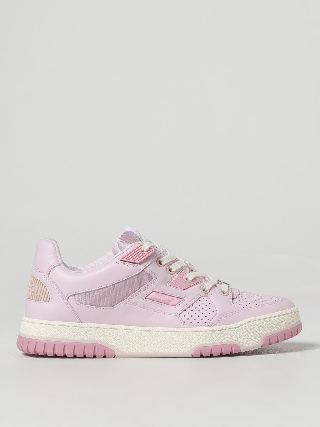 GUCCI SNEAKERS: Sneakers Gucci in pelle e tessuto , Rosa - Img 1