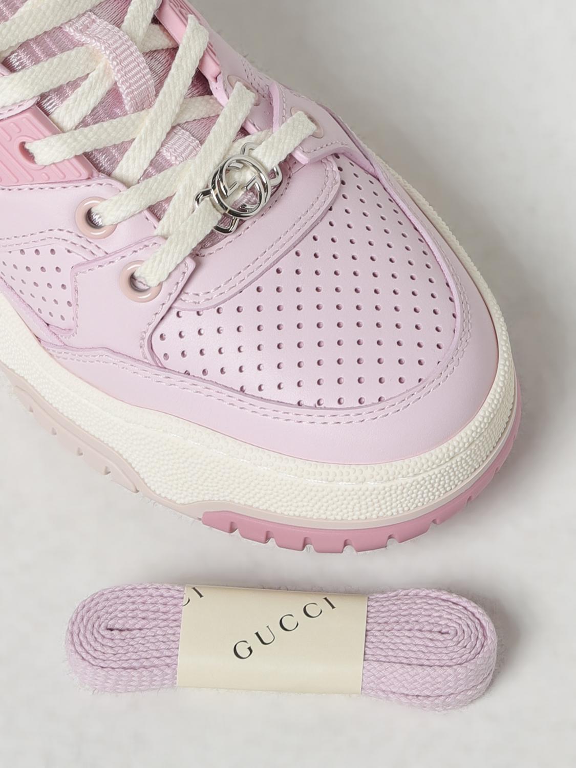 GUCCI SNEAKERS: Sneakers Gucci in pelle e tessuto , Rosa - Img 4