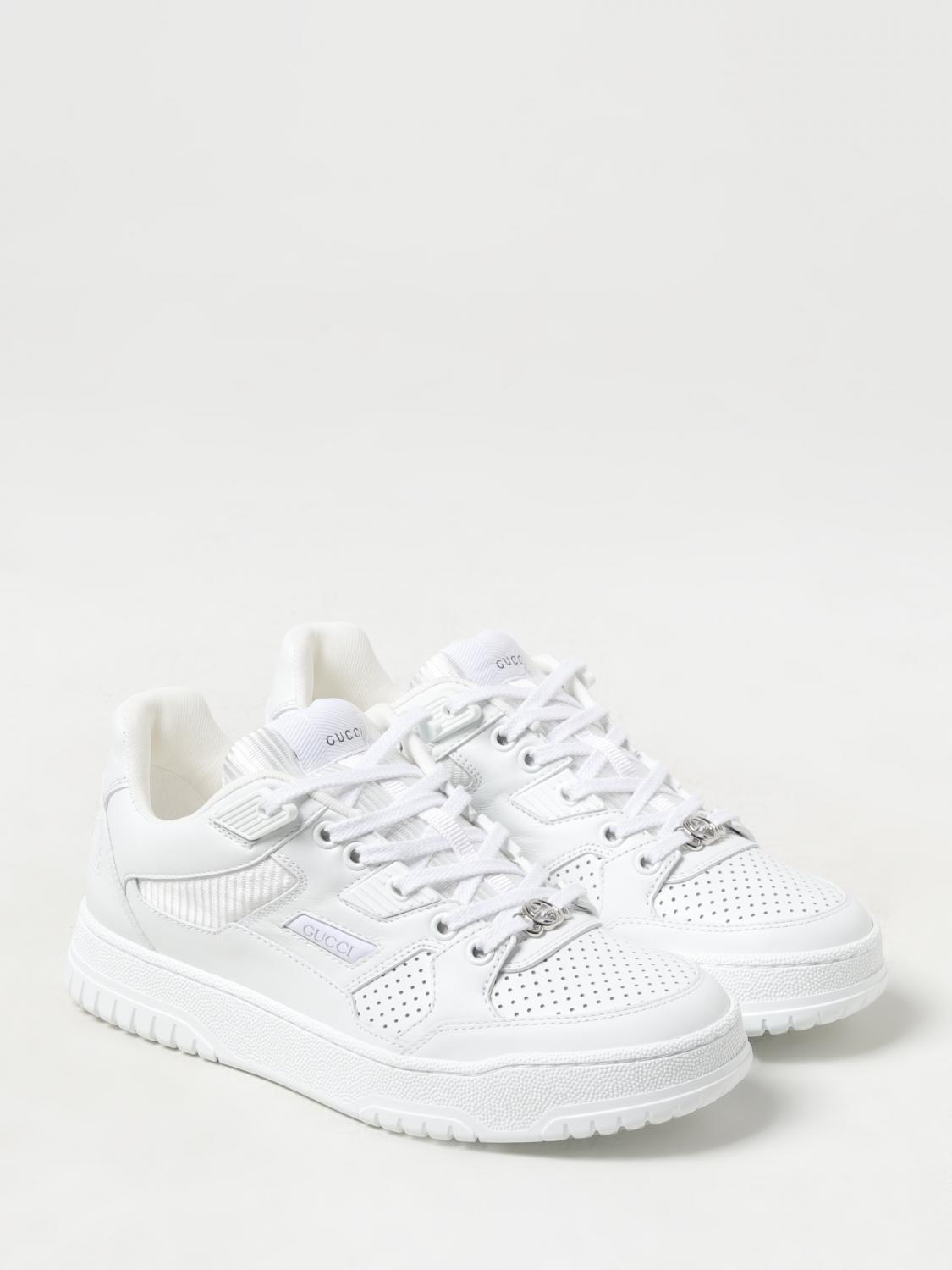 GUCCI SNEAKERS: Sneakers Gucci in pelle e tessuto , Grigio - Img 2