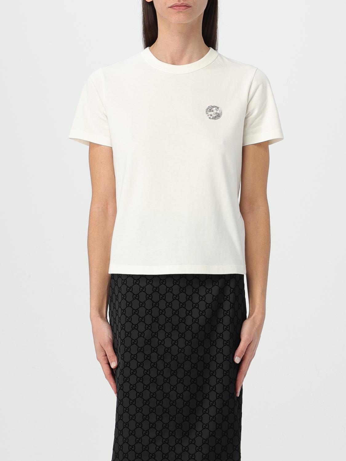 GUCCI：Tシャツ レディース - ホワイト | GIGLIO.COMオンライン
