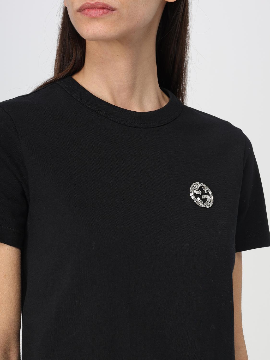 Gucci Tシャツ レディース - ブラック | 748287XJGDK | GIGLIO.COM