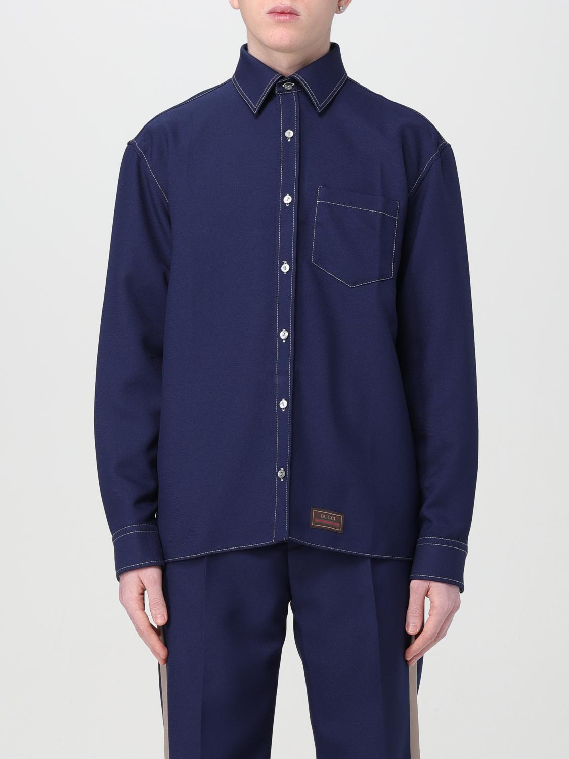 Gucci シャツ メンズ - ブルー | 762172Z798C | GIGLIO.COM