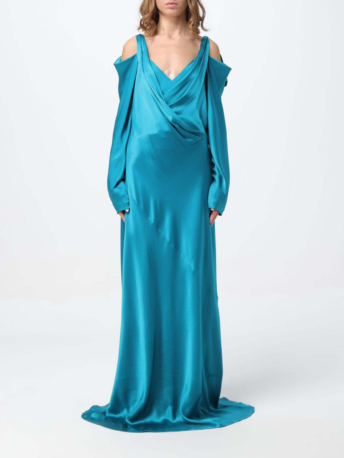 alberta ferretti silk dress in light blue ALBERTA FERRETTI Azure Womens Silk Dress