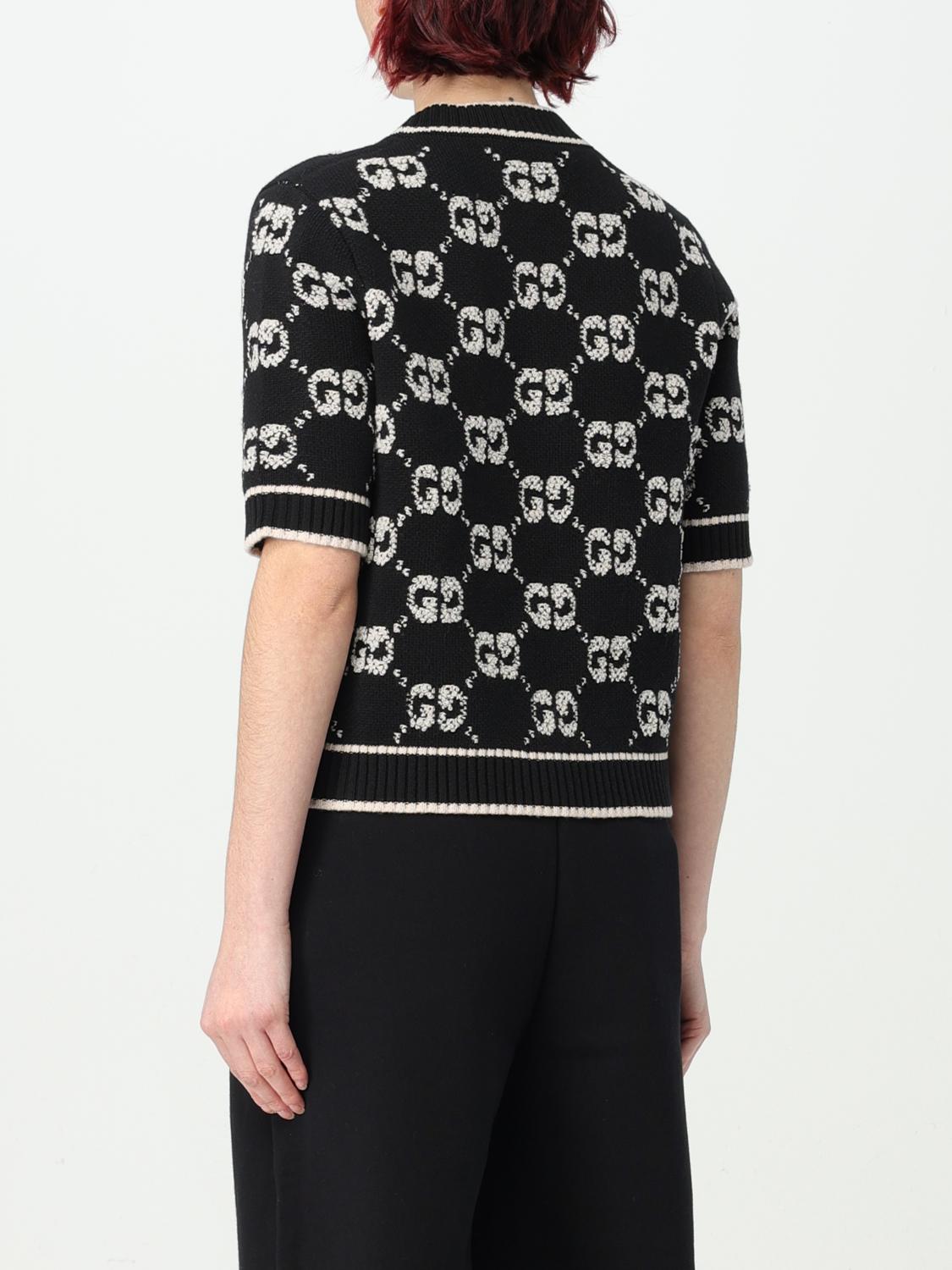 GUCCI TOP: Maglia di lana GG Supreme Gucci, Nero - Img 3