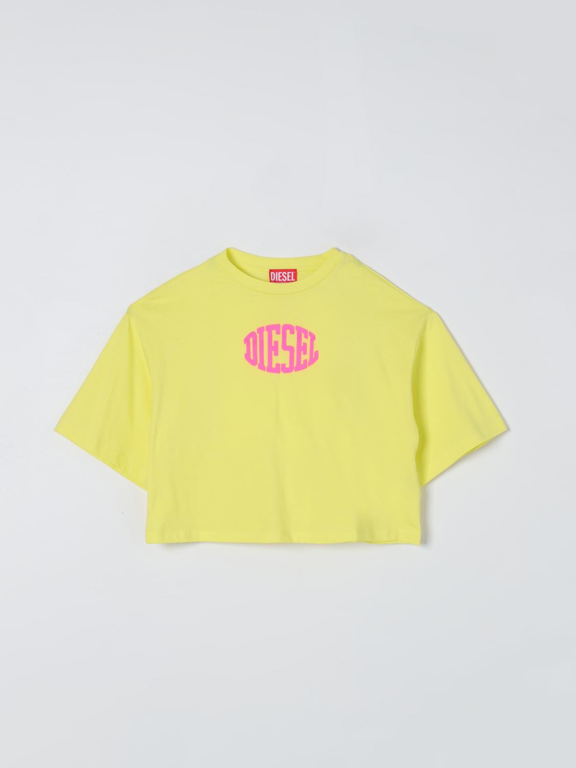 Diesel fitted stretch top T-Sli-G3 with Injection Print Logo Yellow A09632