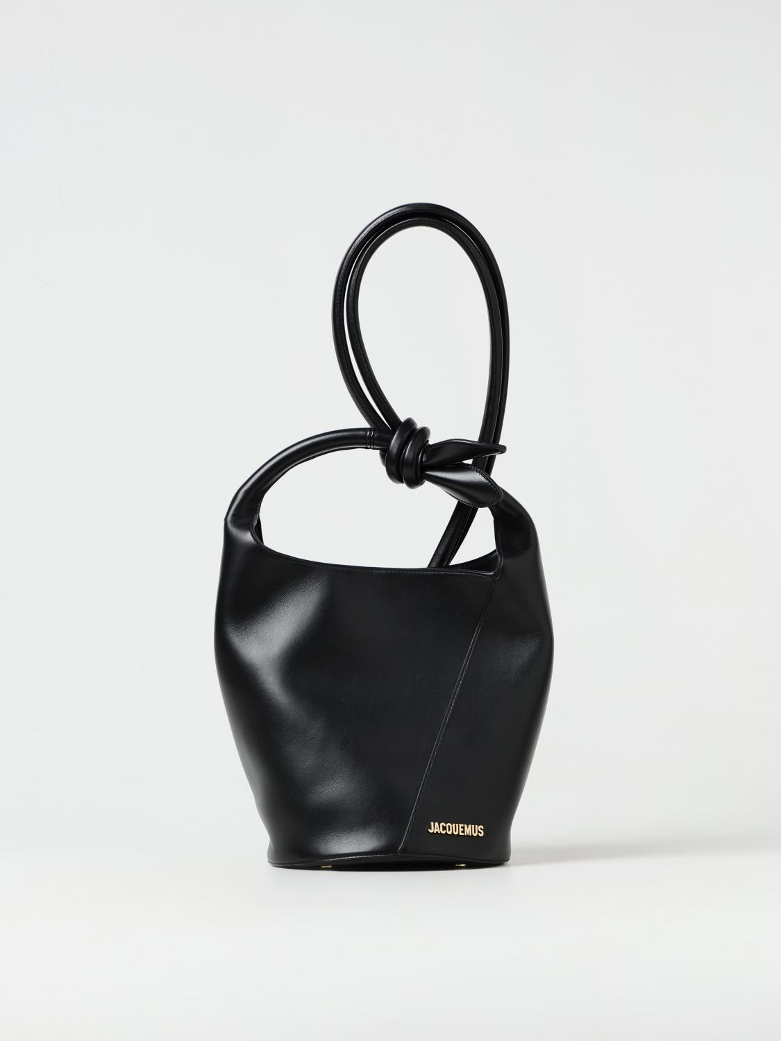 JACQUEMUS BORSA A MANO: Borsa Le Petit Tourni Jacquemus in nappa, Nero - Img 1