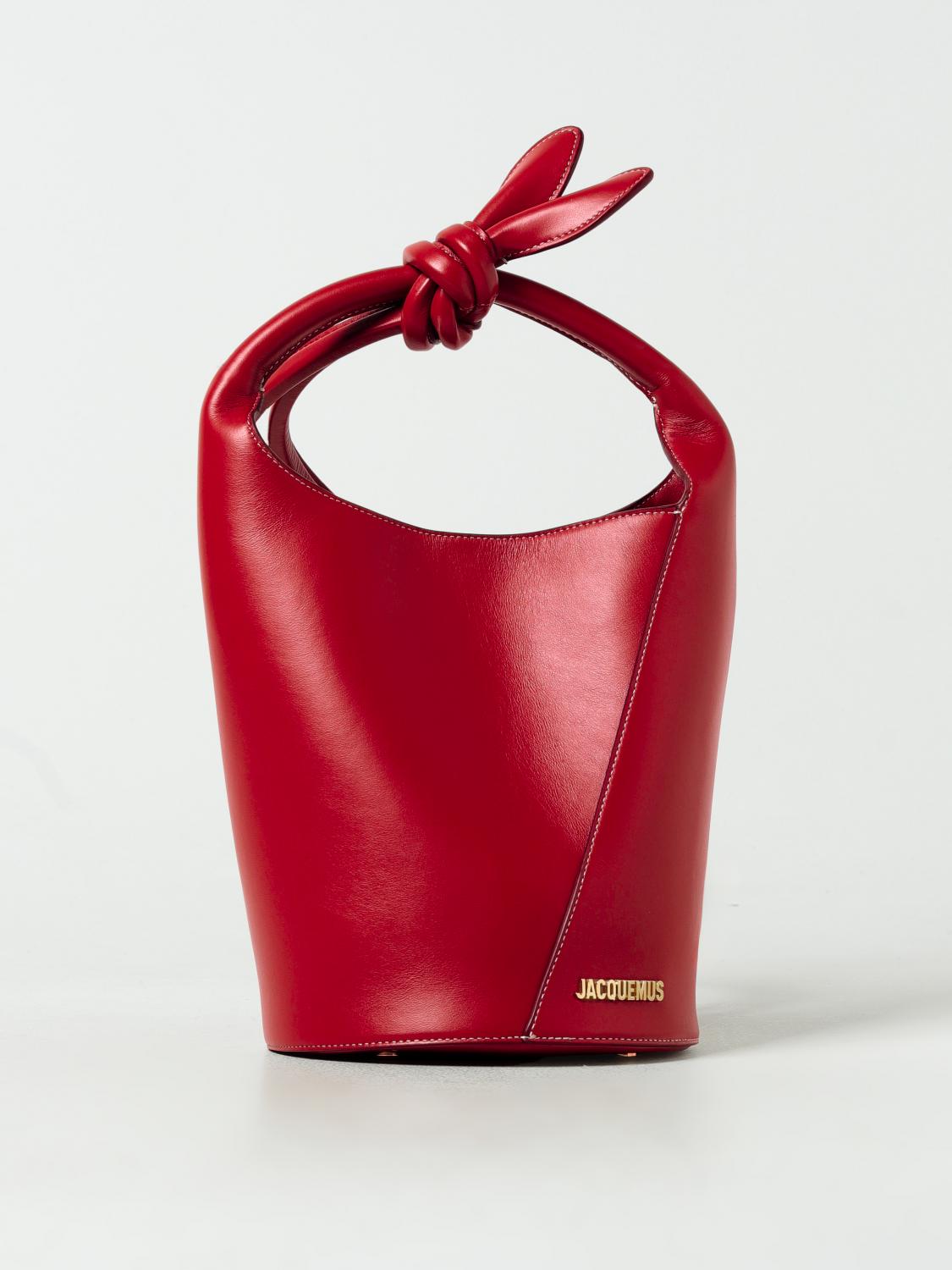 JACQUEMUS BORSA A MANO: Borsa Le Petit Tourni Jacquemus in nappa, Rosso - Img 1