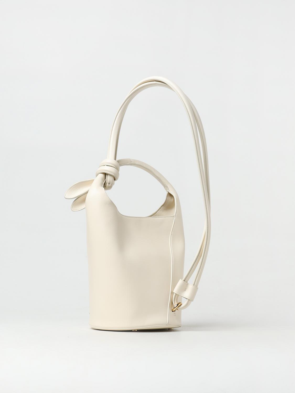 JACQUEMUS BORSA A MANO: Borsa Le Petit Tourni Jacquemus in nappa, Avorio - Img 2