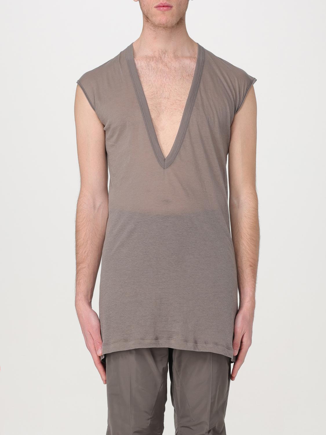 Tシャツ・カットソー RICK OWENS Men T-shirt Beige RU01E5157UC 21 Rick Owens Double T-Shirt in Off White | SVD USA