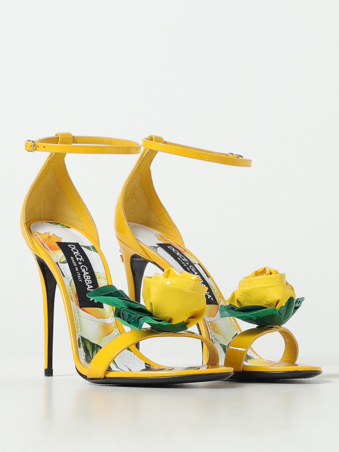 DOLCE & GABBANA SANDALIAS DE TACÓN: Sandalias planas mujer Dolce & Gabbana, Amarillo - Img 2