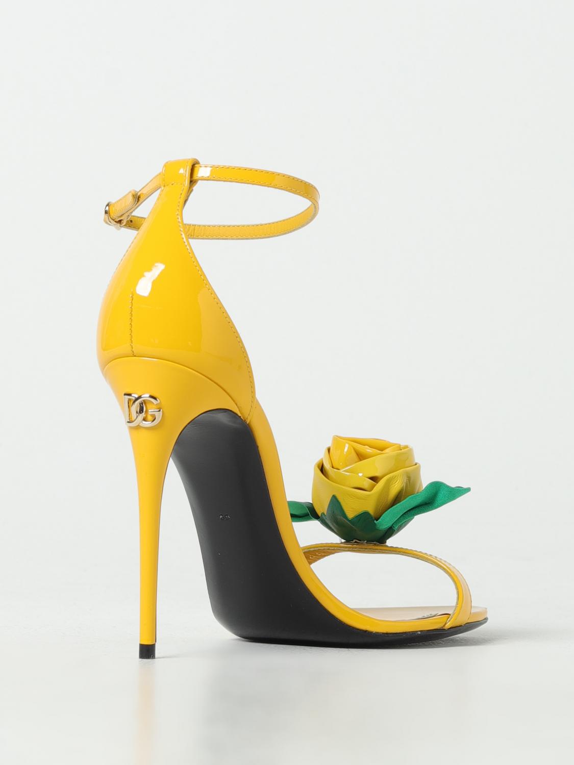 DOLCE & GABBANA SANDALIAS DE TACÓN: Sandalias planas mujer Dolce & Gabbana, Amarillo - Img 3