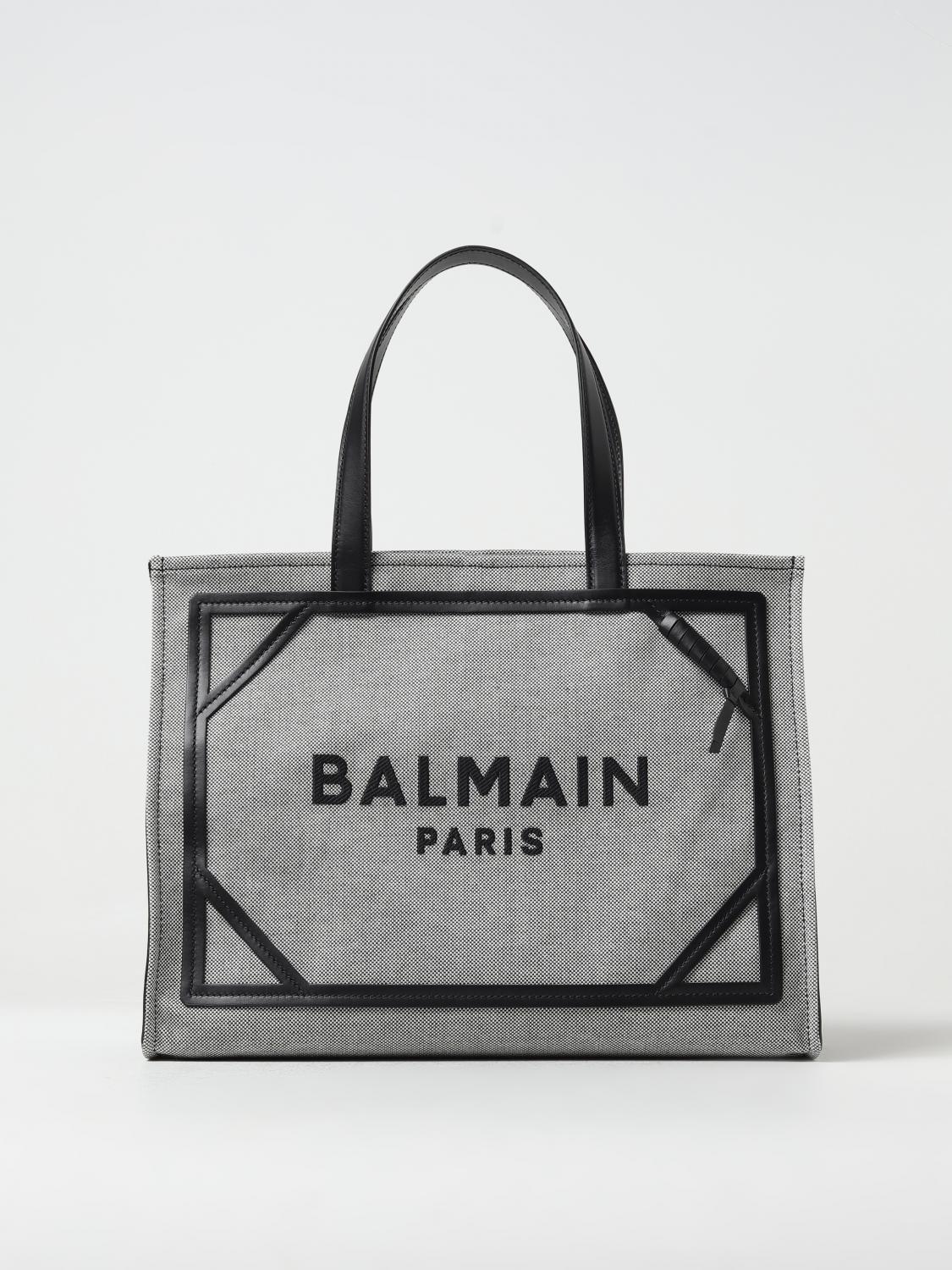 ハンドバッグ BALMAIN Woman Handbag Black DN1FE818TJDC GFE B-Army monogrammed jacquard and leather tote bag black