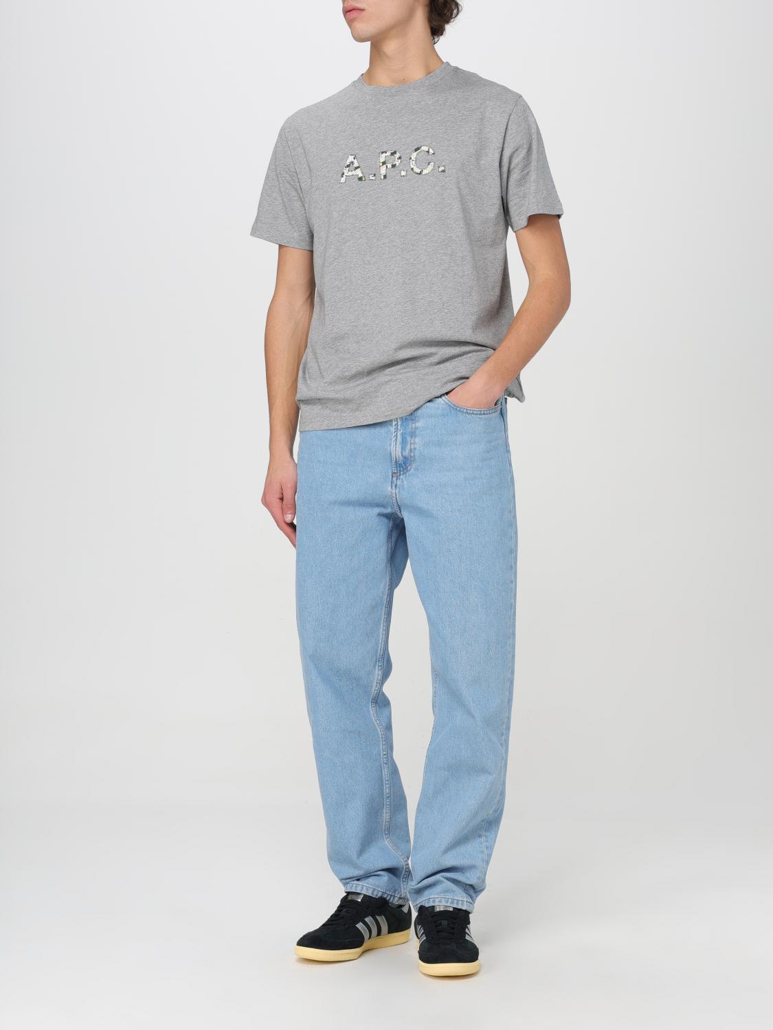 A.P.C.: T-shirt men - Grey | A.P.C. t-shirt COFDWH26345