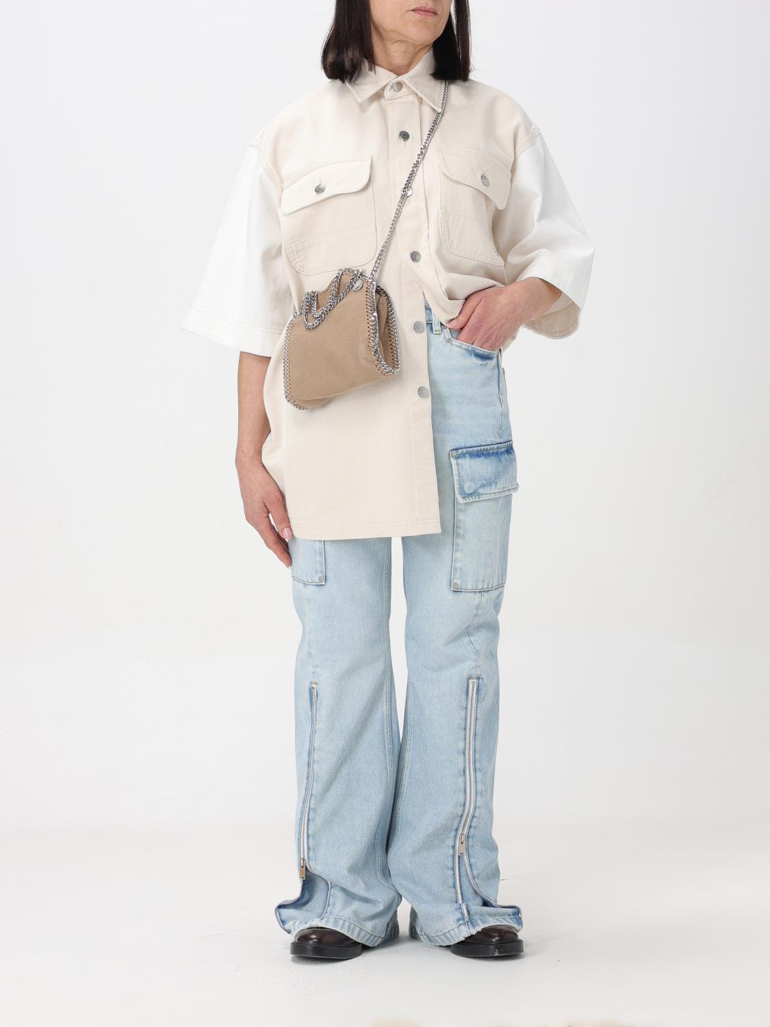 STELLA MCCARTNEY BORSA MINI: Borsa Falabella Stella McCartney in pelle sintetica cracklé, Beige - Img 2