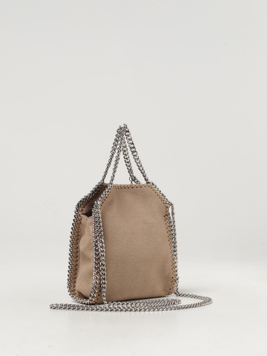 STELLA MCCARTNEY BORSA MINI: Borsa Falabella Stella McCartney in pelle sintetica cracklé, Beige - Img 3