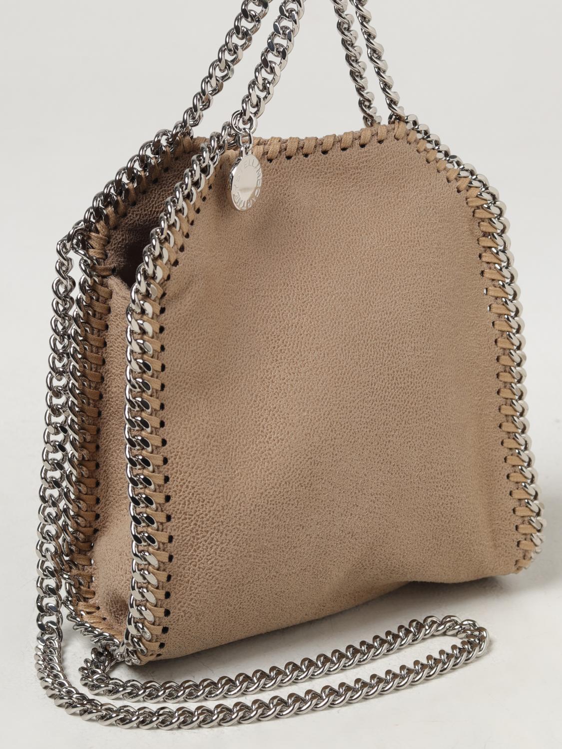 STELLA MCCARTNEY BORSA MINI: Borsa Falabella Stella McCartney in pelle sintetica cracklé, Beige - Img 4