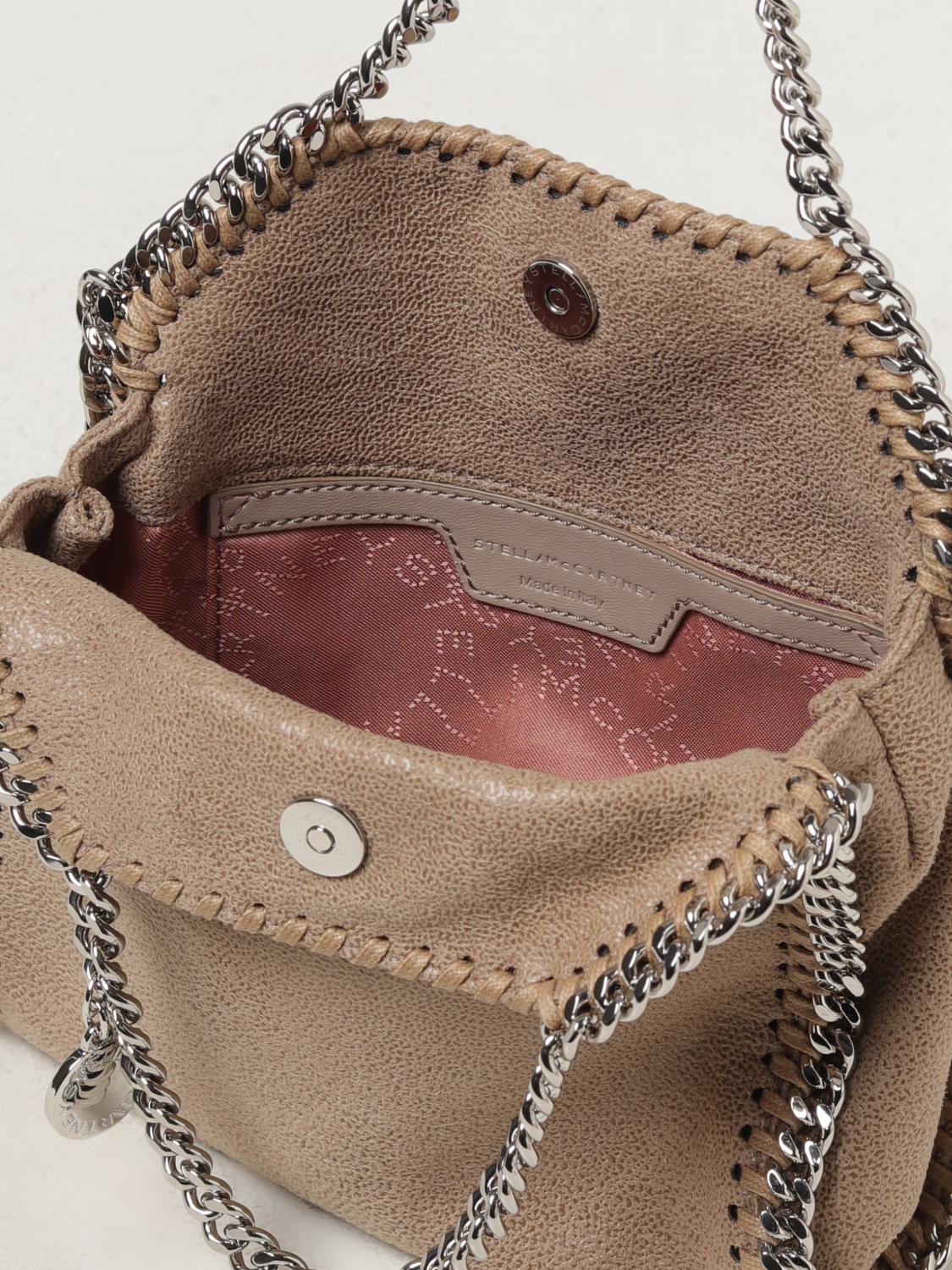 STELLA MCCARTNEY BORSA MINI: Borsa Falabella Stella McCartney in pelle sintetica cracklé, Beige - Img 5
