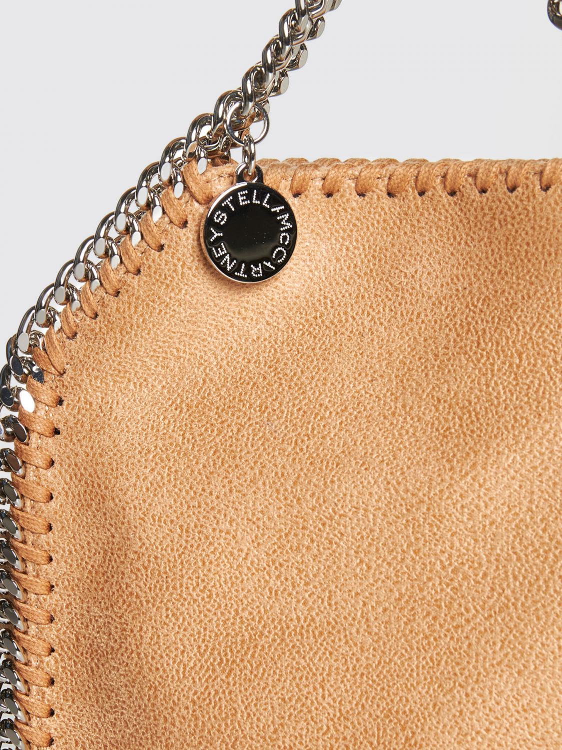 STELLA MCCARTNEY BORSA MINI: Borsa Falabella Stella McCartney in pelle sintetica cracklé, Crema - Img 3