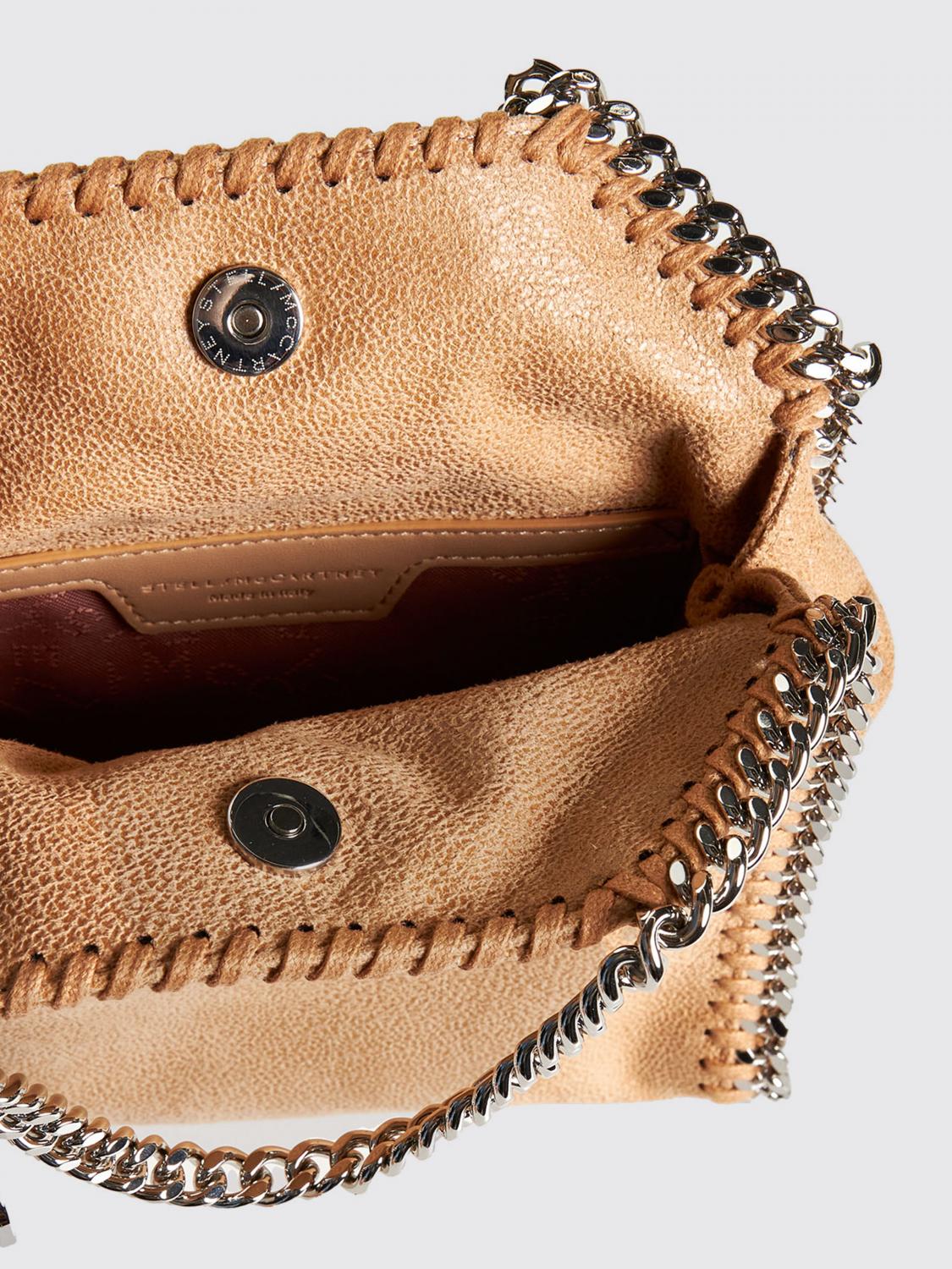 STELLA MCCARTNEY BORSA MINI: Borsa Falabella Stella McCartney in pelle sintetica cracklé, Crema - Img 4