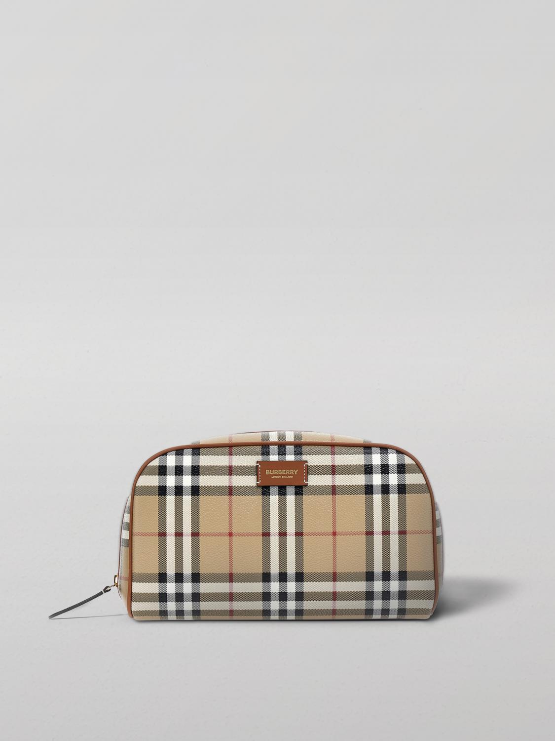 BURBERRY ACCESSORI BEAUTY: Beauty Case Burberry in misto cotone, Beige - Img 1