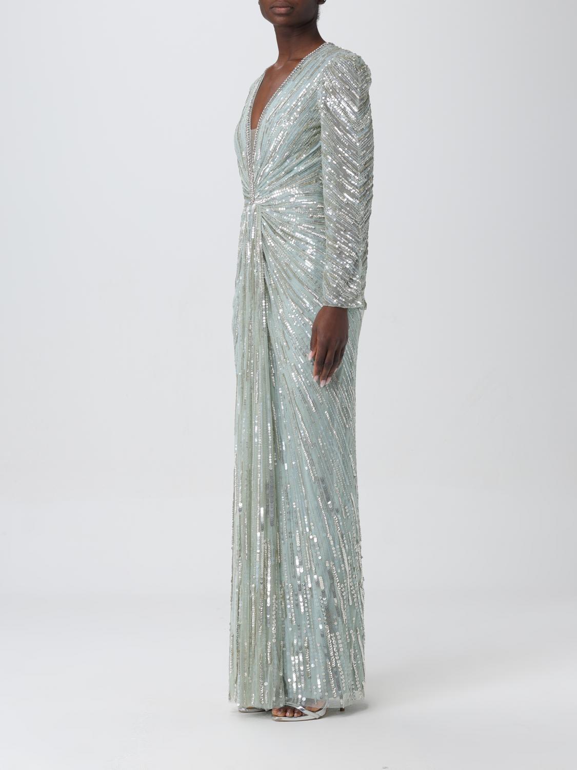 JENNY PACKHAM ABITO: Abito lungo Darcy Jenny Packham, Verde - Img 3