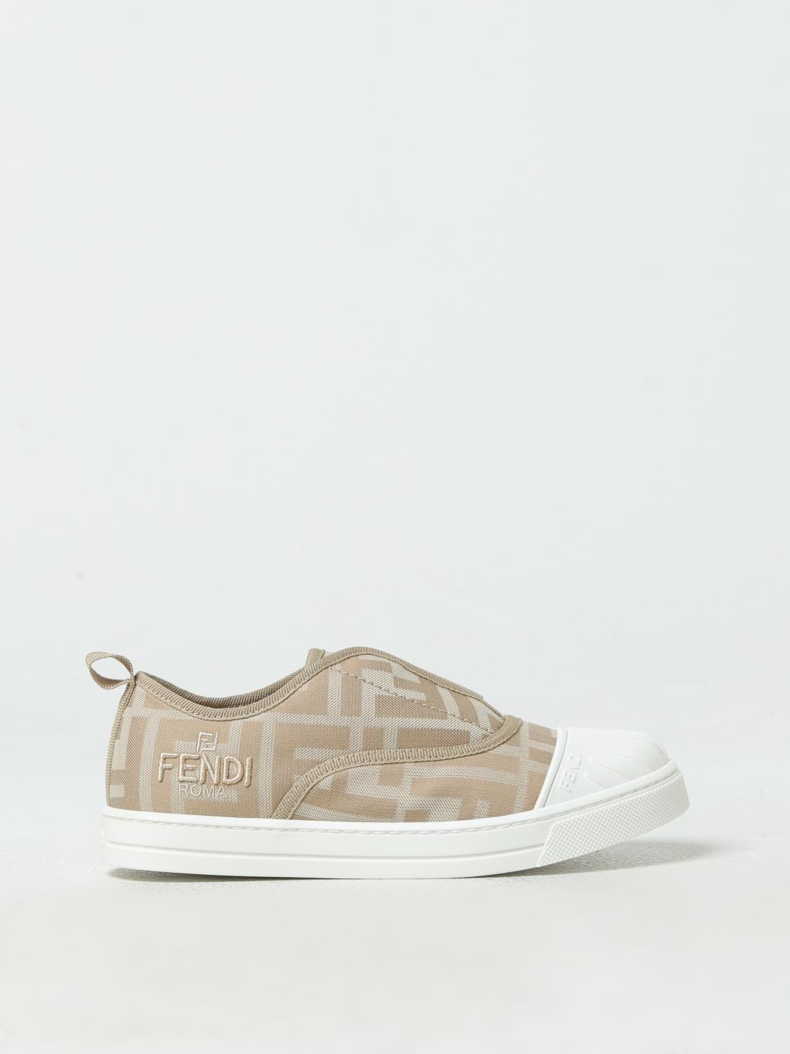 FENDI Shoes kids Kids Beige Fendi sneakers JMR462AQ6O online at GIGLIO.COM