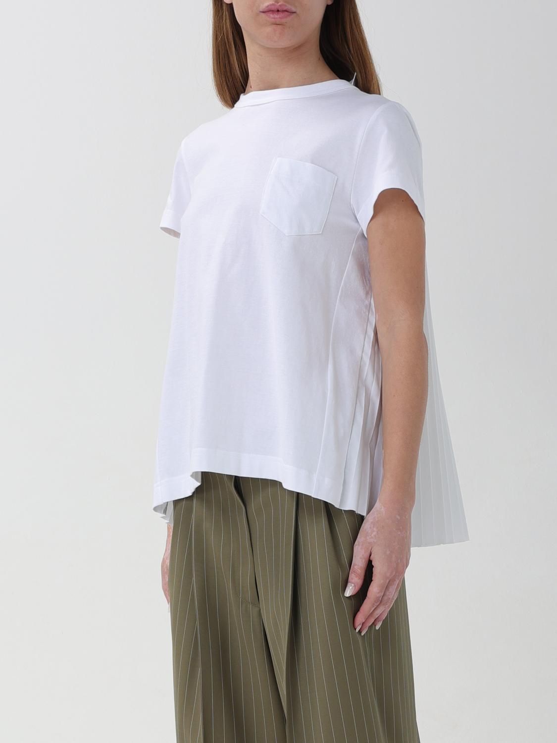 sacai シフォン Tシャツ ホワイト ウィメンズ Sacai Tシャツ レディース - ホワイト | SCW088 | GIGLIO.COM