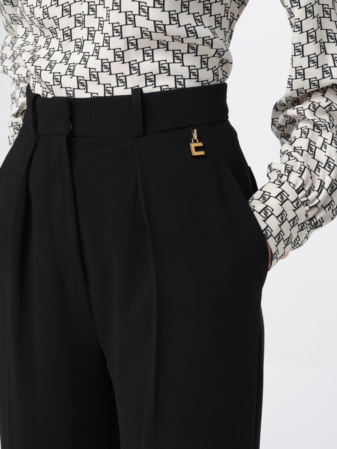 パンツ ELISABETTA FRANCHI Woman Pants Black PA022 110 Elisabetta Franchi Outlet: Pants woman - Black | Elisabetta