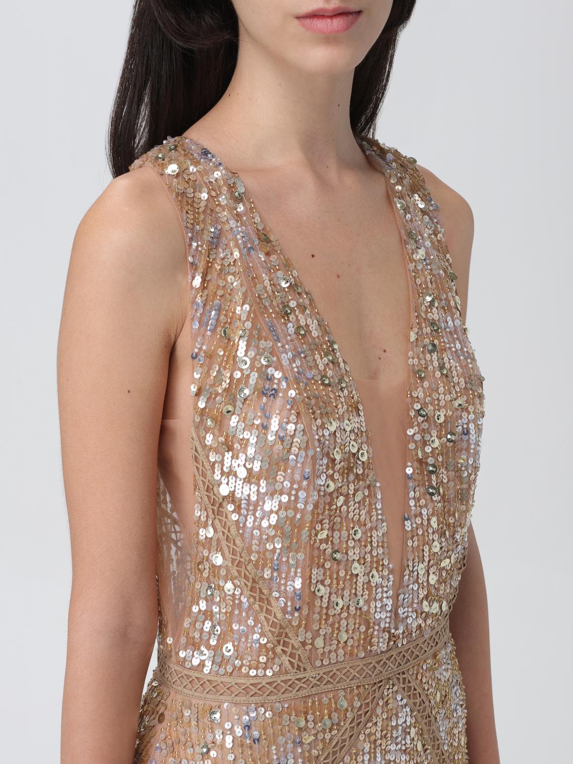 Elisabetta Franchi Vestito Dorato Lungo Elisabetta Franchi Abito