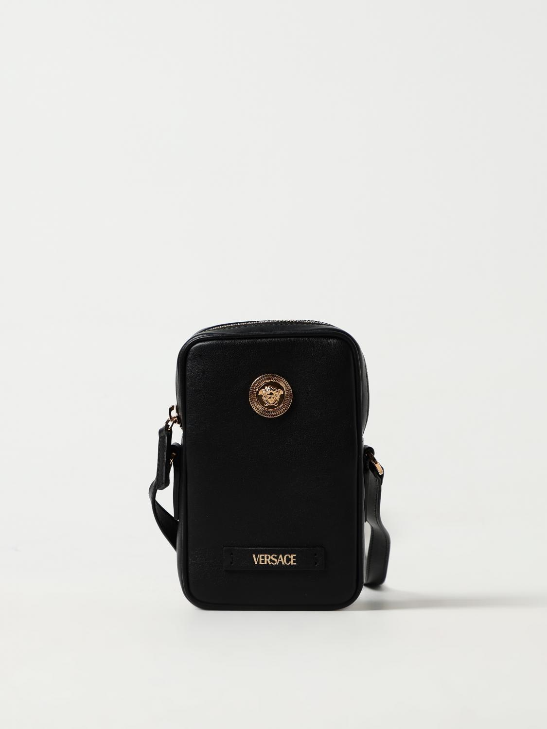 VERSACE CUSTODIA: Custodia Medusa Biggie Versace in pelle, Nero - Img 1