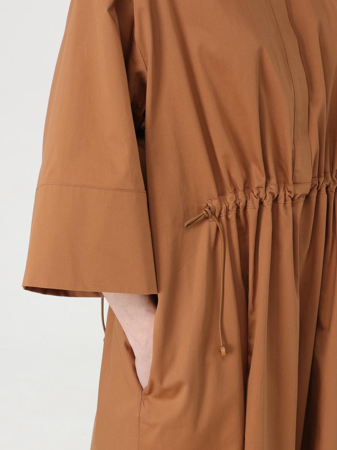 MAX MARA ABITO: Abito Max Mara in cotone e seta, Marrone - Img 4
