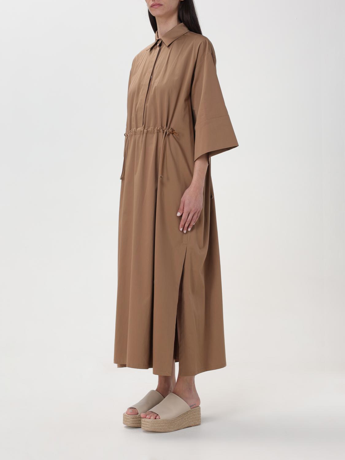 MAX MARA ABITO: Abito Max Mara in cotone e seta, Tortora - Img 3
