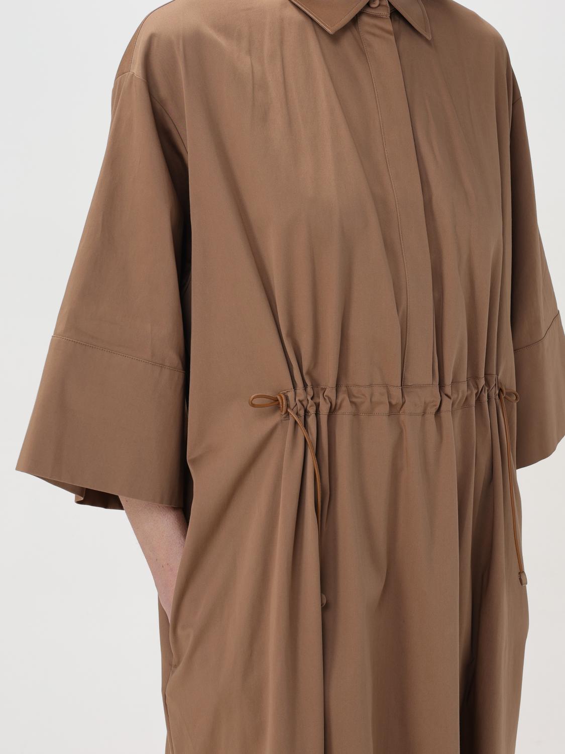 MAX MARA ABITO: Abito Max Mara in cotone e seta, Tortora - Img 4