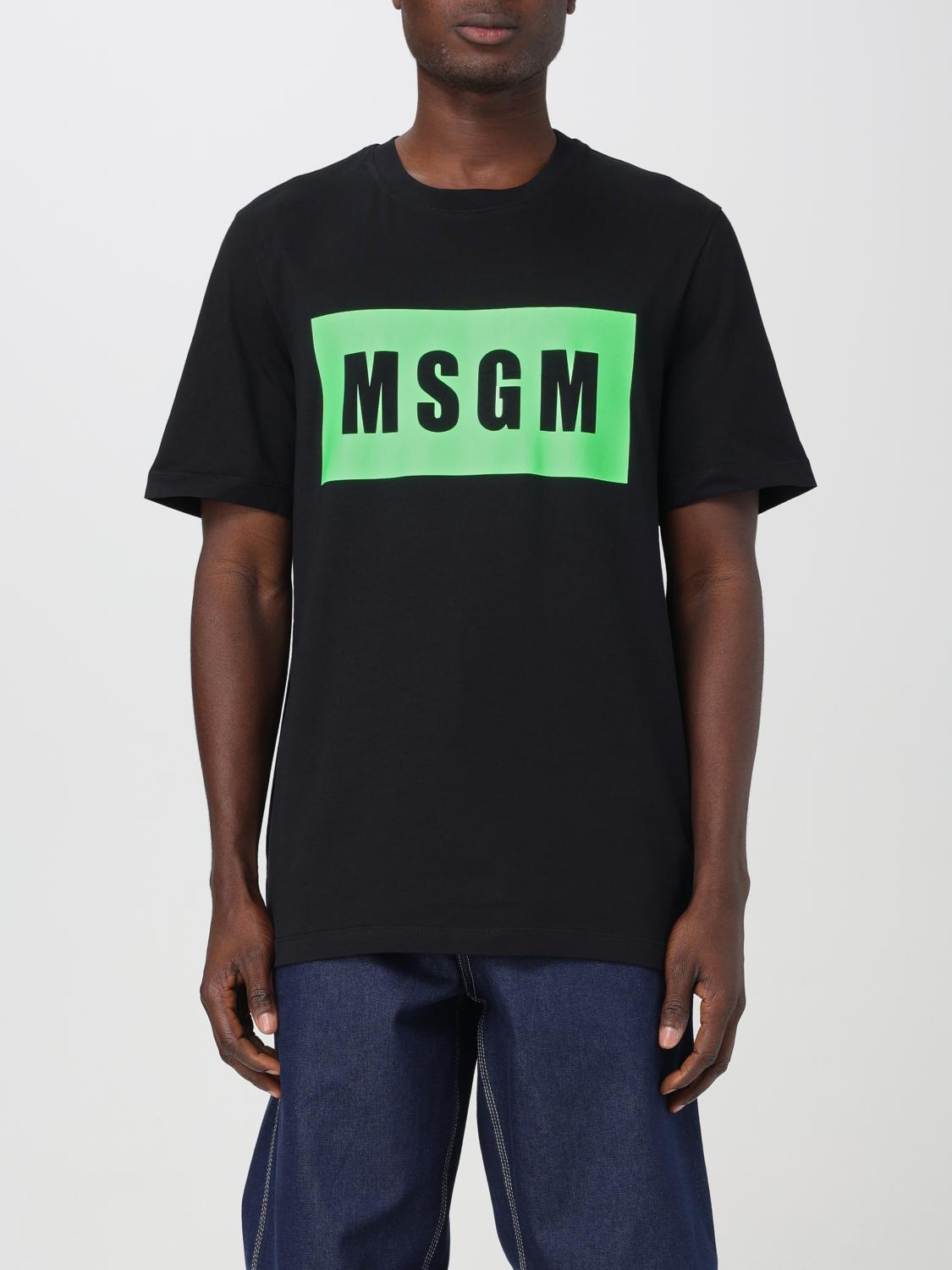 MSGM T-SHIRT: T-shirt di cotone con logo MSGM, Nero - Img 1