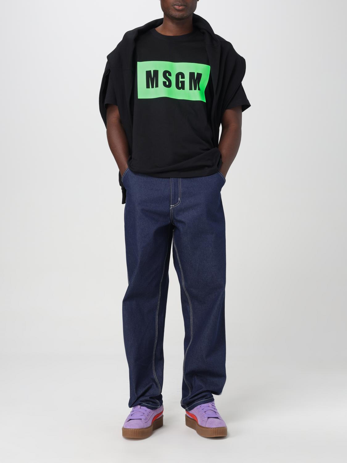 MSGM T-SHIRT: T-shirt di cotone con logo MSGM, Nero - Img 2