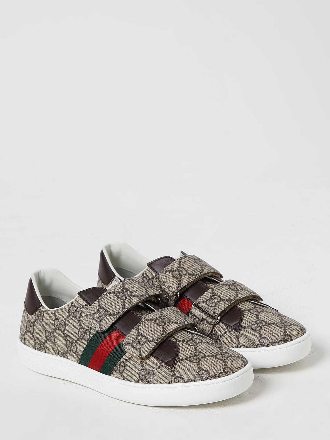 GUCCI BASKETS: Chaussures enfant Gucci, Marron - Img 2