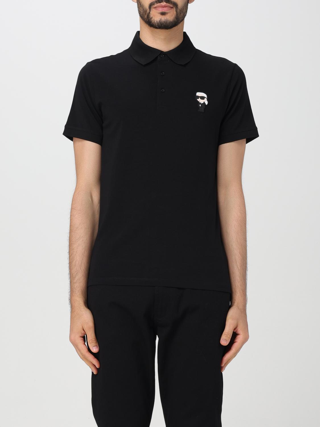 KARL LAGERFELD POLO: Karl Lagerfeld Jersey-Polohemd, Schwarz - Img 1