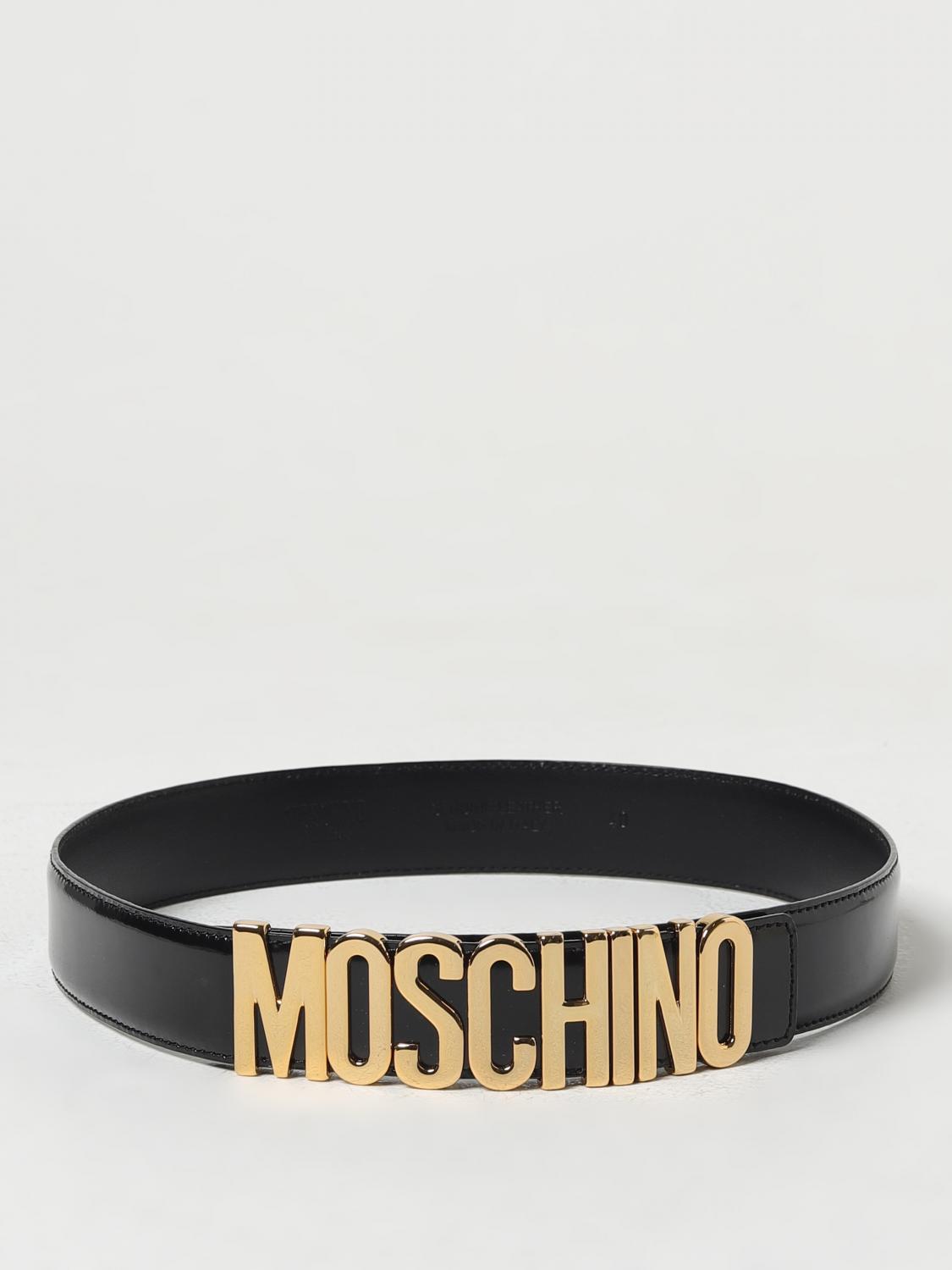 MOSCHINO COUTURE CINTURA: Cintura Moschino Couture in pelle spazzolata, Oro - Img 1