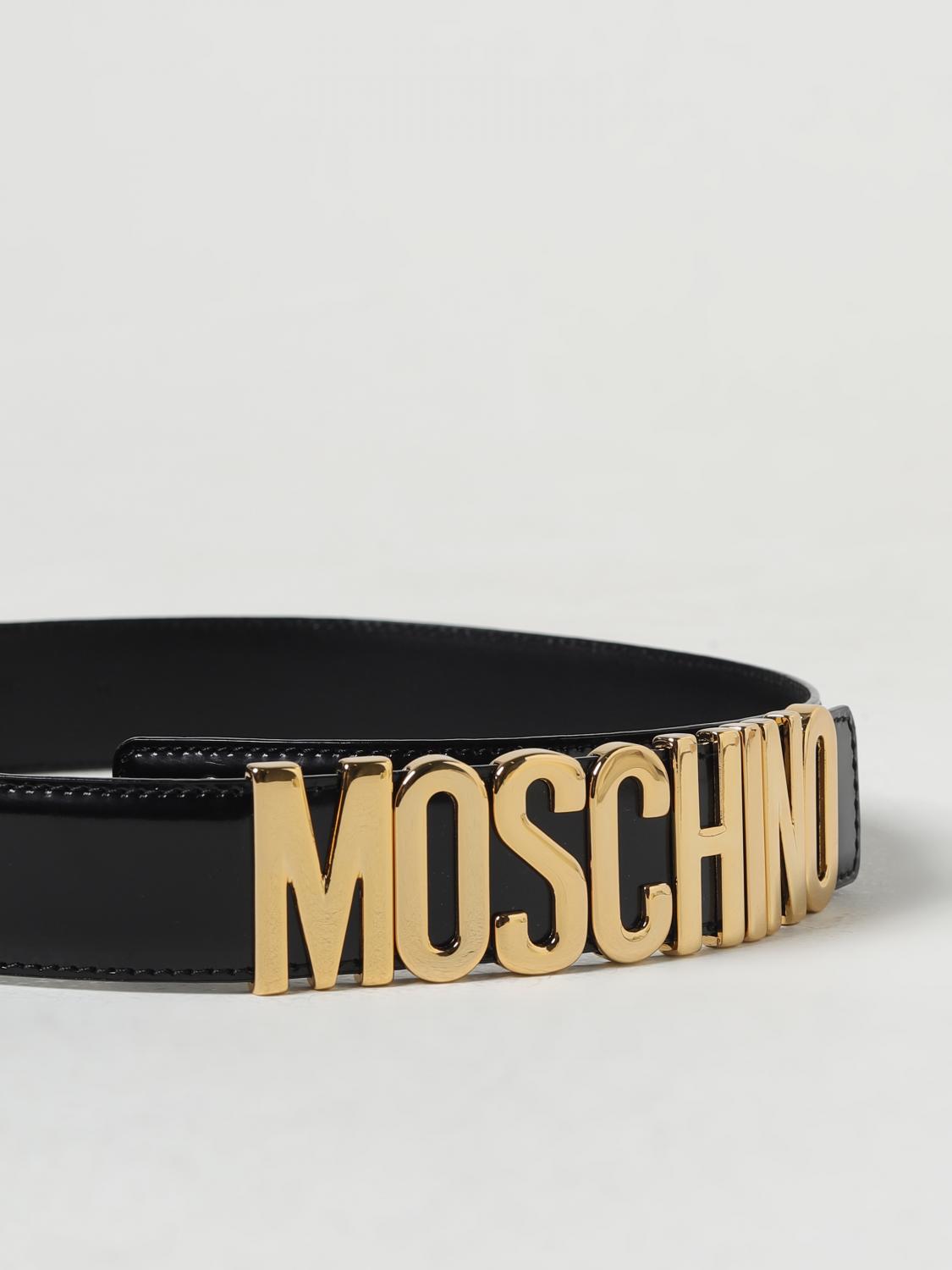 MOSCHINO COUTURE CINTURA: Cintura Moschino Couture in pelle spazzolata, Oro - Img 2