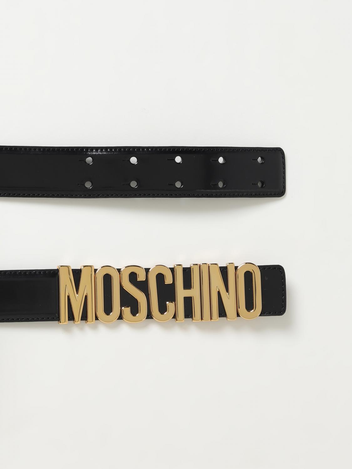 MOSCHINO COUTURE CINTURA: Cintura Moschino Couture in pelle spazzolata, Oro - Img 3