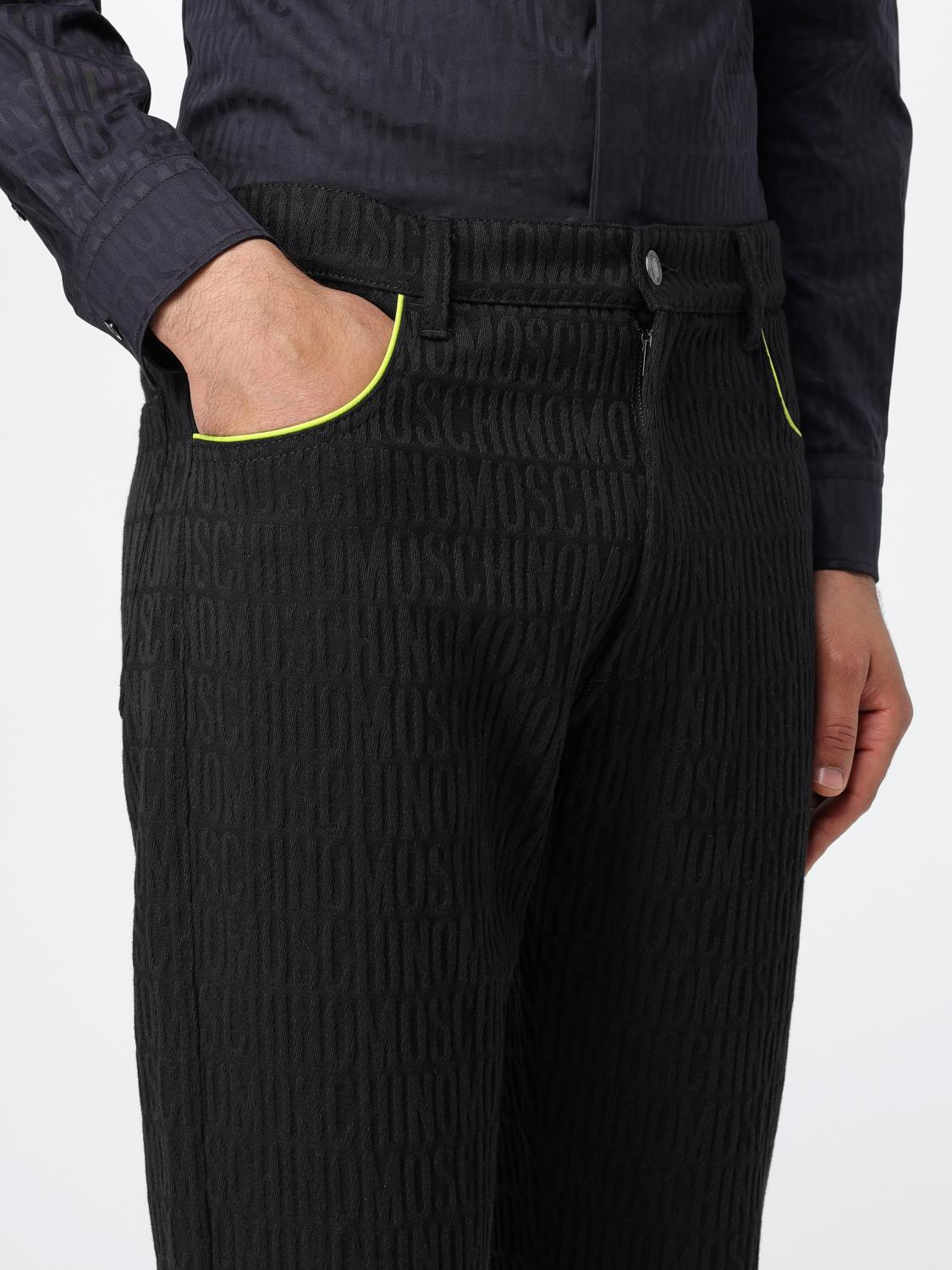 MOSCHINO COUTURE JEANS: Jeans Moschino Couture in denim con motivo logo, Nero - Img 4