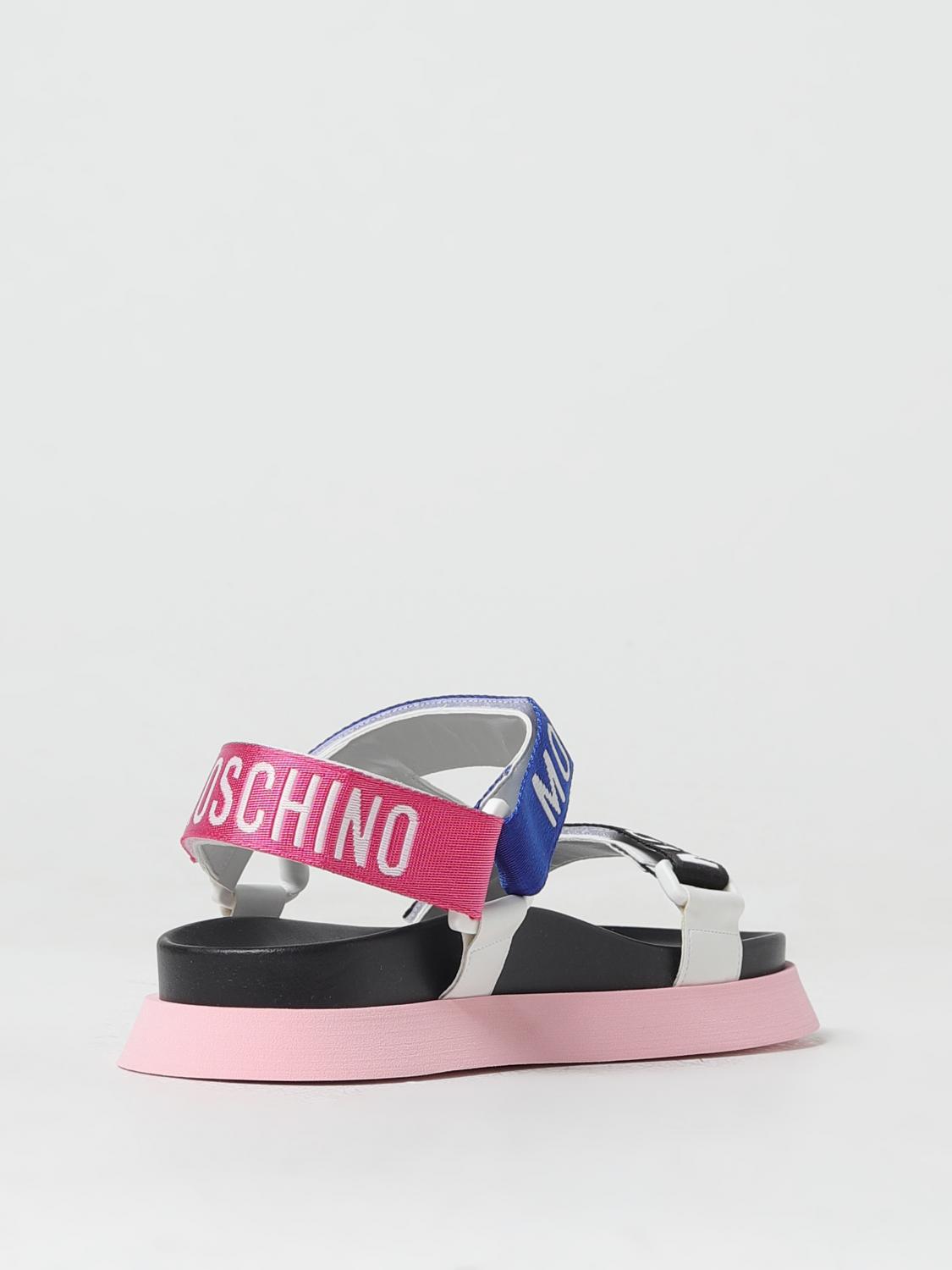 flat sandals pink moschino sandals