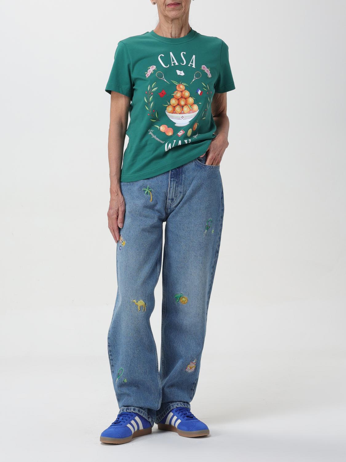 デニム・ジーパン CASABLANCA Women Denim Pants WPF24 TR 019 01CASABLANCA TENNI Pants and leggings adidas Adilenium Zip Washed Denim Pants W