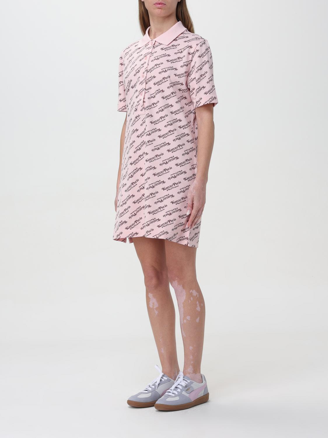 open lace back dress KENZO Girls Elephant Hooded Sweater Dress in Pink