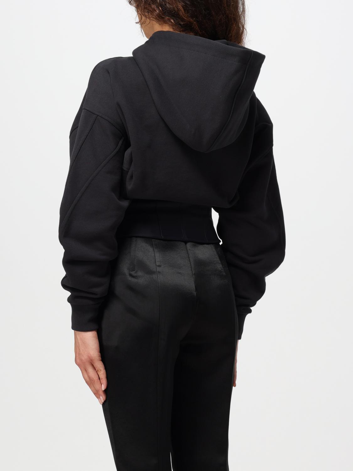 MUGLER FELPA: Felpa con corsetto Mugler in misto cotone , Nero - Img 3