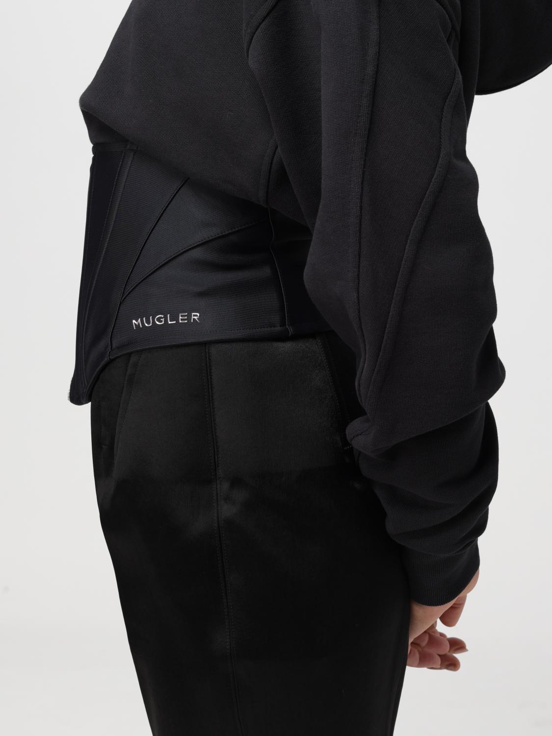 MUGLER FELPA: Felpa con corsetto Mugler in misto cotone , Nero - Img 5